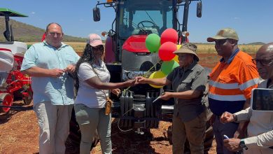 Young farmer Lindiwe Motlakala gets two new machines at Diwe Farm in Thabazimbi on Wednesday