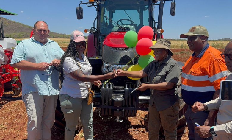 Young farmer Lindiwe Motlakala gets two new machines at Diwe Farm in Thabazimbi on Wednesday