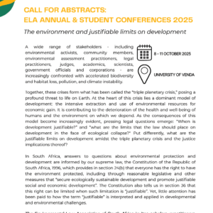 attend ELA annual & student conferences 2025 at University of Venda, 8–11 October 2025