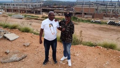 Jerry Maseko and Dr John Kani visit 600-seat Polokwane theatre site on Thursday