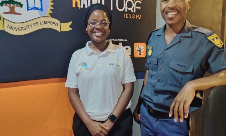 SAPS Sergeant Monatse Mamabolo and Mapitso Makgatho chat for one hour on Radio Turf FM on November 3rd