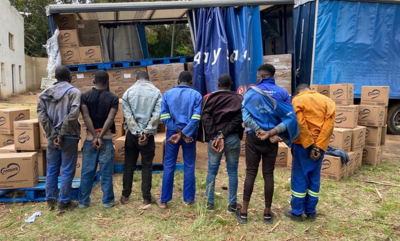 Seven foreign nationals busted in Benoni, Gauteng, on October 31 2025 with R1.2 million stolen goods