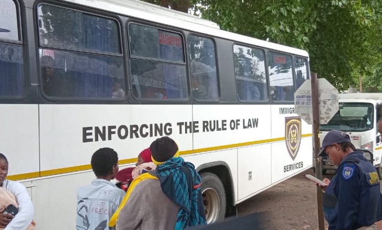 Three agencies JMPD SAPS and Immigration raid Mayfair Johannesburg today